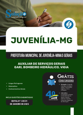 Apostila Prefeitura de Juvenília - MG 2025 - Auxiliar de Serviços Gerais, Gari, Bombeiro Hidráulico e Vigia - Imagem 3