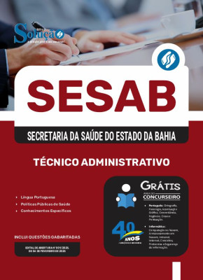 Apostila SESAB Temporários 2025 - Técnico-Administrativo - Imagem 3