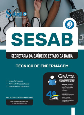 Apostila SESAB Temporários em PDF 2025 - Técnico de Enfermagem - Imagem 1