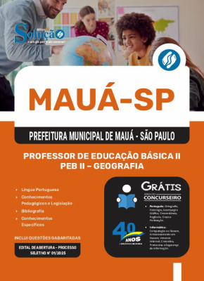 Apostila Prefeitura de Mauá - SP 2025 - Professor De Educação Básica II - PEB II - Geografia - Imagem 3