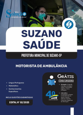 Apostila Suzano Saúde em PDF 2025 - Motorista de Ambulância - Imagem 1