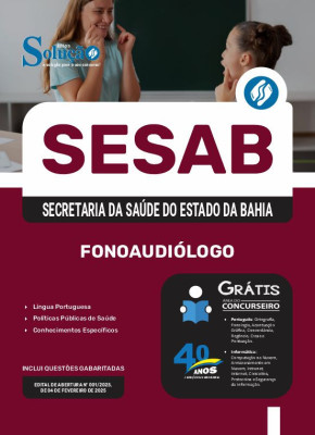 Apostila SESAB Temporários em PDF 2025 - Fonoaudiólogo - Imagem 1