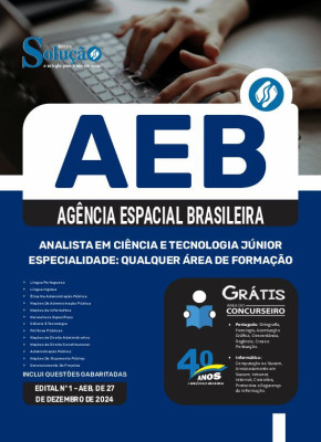 Apostila AEB em PDF 2025 - Analista em Ciência e Tecnologia Júnior - Especialidade: Qualquer Área de Formação - Imagem 1