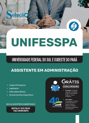 Apostila UNIFESSPA em PDF 2025 - Assistente em Administração - Imagem 1