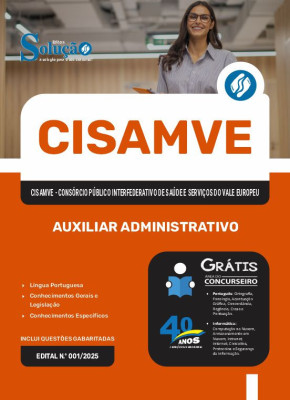 Apostila CISAMVE-SC em PDF 2025 - Auxiliar Administrativo - Imagem 1