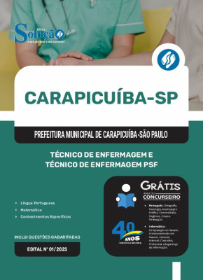 Apostila Prefeitura de Carapicuíba - SP 2025 - Técnico de Enfermagem e Técnico de Enfermagem PSF - Imagem 3