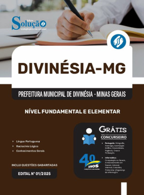 Apostila Prefeitura de Divinésia - MG em PDF 2025 - Nível Fundamental e Elementar - Imagem 1