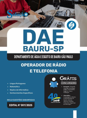 Apostila DAE Bauru em PDF 2025 - Operador de Rádio e Telefonia - Imagem 1