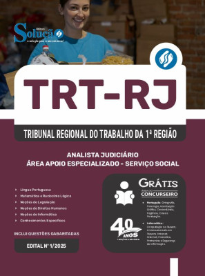 Apostila TRT-RJ 2025 - Analista Judiciário - Área Apoio Especializado - Serviço Social - Imagem 3