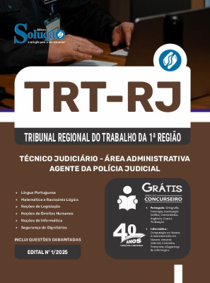 Apostila TRT-RJ 2025 - Técnico Judiciário - Área Administrativa - Agente da Polícia Judicial - Imagem 3