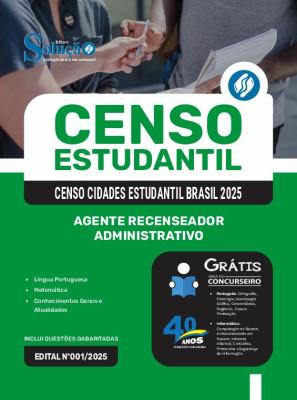 Apostila Censo Estudantil 2025 - Agente Recenseador - Administrativo - Imagem 3