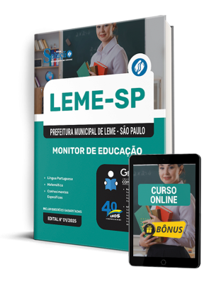 Apostila Prefeitura de Leme - SP 2025 - Monitor de Educação - Imagem 1