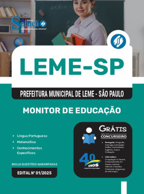 Apostila Prefeitura de Leme - SP 2025 - Monitor de Educação - Imagem 3