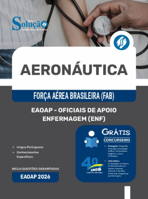 Apostila Aeronáutica do Brasil 2025 - EAOAP - Oficiais de Apoio - Enfermagem (ENF) - Imagem 3