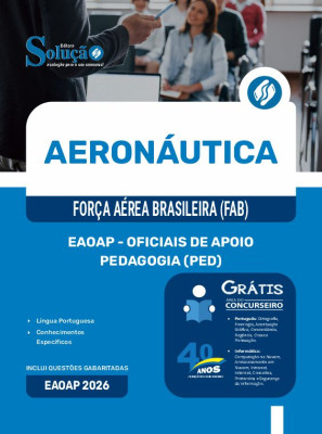 Apostila Aeronáutica do Brasil 2025 - EAOAP - Oficiais de Apoio - Pedagogia (PED) - Imagem 3