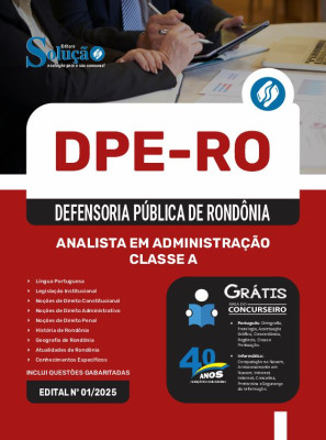 Apostila DPE-RO 2025 - Analista em Administração - Classe A - Imagem 3