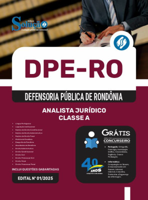 Apostila DPE-RO em PDF 2025 - Analista Jurídico - Classe A - Imagem 1