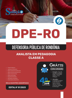 Apostila DPE-RO 2025 - Analista em Pedagogia - Classe A - Imagem 3