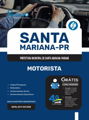 Apostila Prefeitura de Santa Mariana - PR 2025 - Motorista - Imagem 3