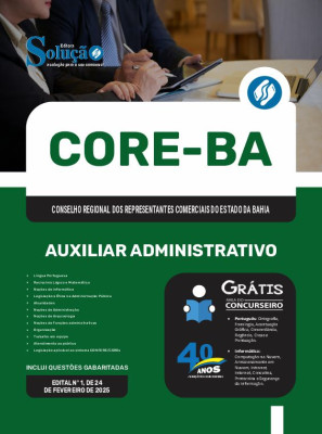 Apostila CORE-BA 2025 - Auxiliar Administrativo - Imagem 3