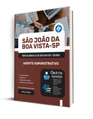 Apostila Prefeitura de São João da Boa Vista - SP 2025 - Agente Administrativo - Imagem 2