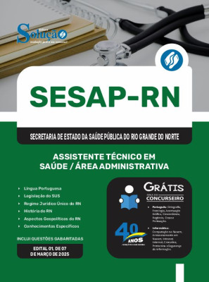 Apostila SESAP-RN 2025 - Assistente Técnico em Saúde - Área: Administrativa - Imagem 3