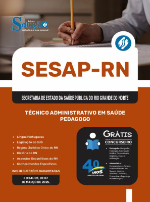 Apostila SESAP-RN 2025 - Técnico Administrativo em Saúde - Pedagogo - Imagem 3