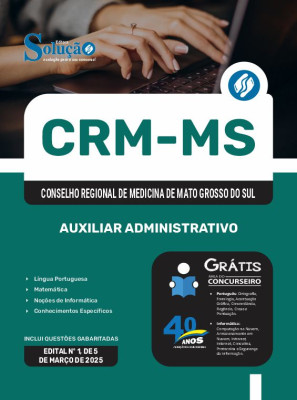 Apostila CRM-MS 2025 - Auxiliar Administrativo - Imagem 3