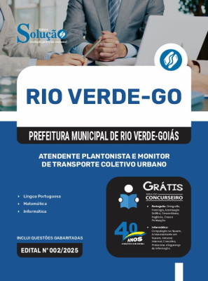 Apostila Prefeitura de Rio Verde - GO 2025 - Atendente Plantonista e Monitor de Transporte Coletivo Urbano - Imagem 3