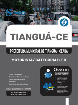 Apostila Prefeitura de Tianguá - CE em PDF 2025 - Motorista - Categoria B e D - Imagem 1