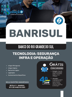 Apostila BANRISUL em PDF 2025 - Tecnologia: Segurança, Infra e Operação - Imagem 1