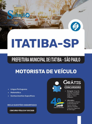 Apostila Prefeitura de Itatiba - SP em PDF 2025 - Motorista de Veículo - Imagem 1