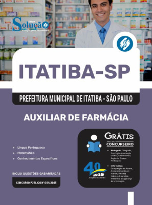 Apostila Prefeitura de Itatiba - SP em PDF 2025 - Auxiliar de Farmácia - Imagem 1