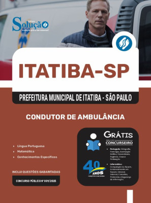 Apostila Prefeitura de Itatiba - SP em PDF 2025 - Condutor de Ambulância - Imagem 1