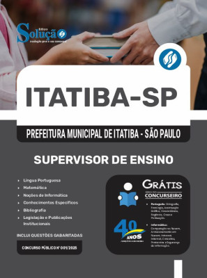 Apostila Prefeitura de Itatiba - SP em PDF 2025 - Supervisor de Ensino - Imagem 1