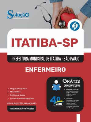 Apostila Prefeitura de Itatiba - SP em PDF 2025 - Enfermeiro - Imagem 1