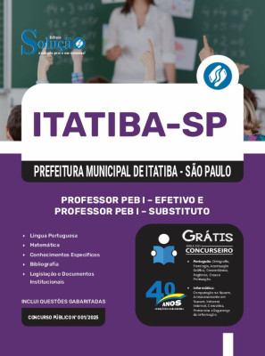 Apostila Prefeitura de Itatiba - SP 2025 - Professor PEB I - Efetivo e Professor PEB I - Substituto - Imagem 3